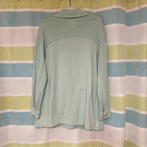 Avec Les Filles Anthropologie Mint Shacket Snap Button Oversized Sz Medium - Picture 8 of 9